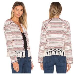 Tularosa Revolve Women's Santa Fe Fringe Moroccan Stripe Blazer Jacket Size XS